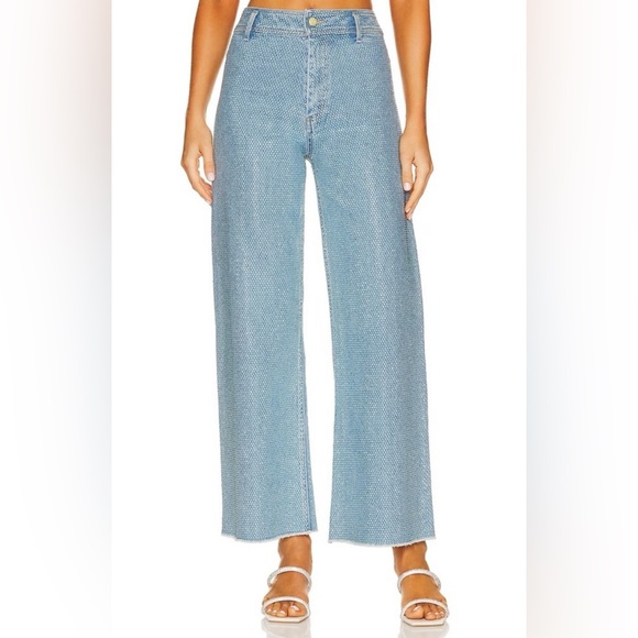 CULT GAIA ZELMA BLUE HOTAFIX CRYSTAL DENIM SIZE US 26 NWOTS! - Picture 4 of 17